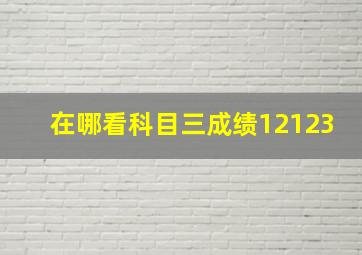 在哪看科目三成绩12123