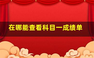 在哪能查看科目一成绩单