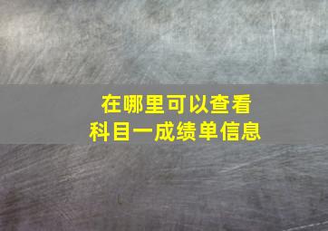 在哪里可以查看科目一成绩单信息