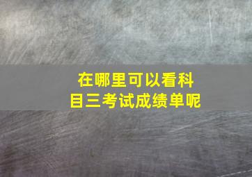 在哪里可以看科目三考试成绩单呢