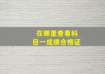 在哪里查看科目一成绩合格证