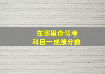 在哪里查驾考科目一成绩分数