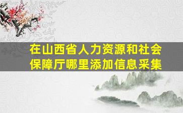 在山西省人力资源和社会保障厅哪里添加信息采集