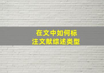 在文中如何标注文献综述类型