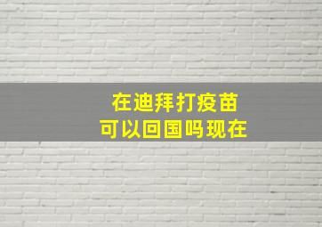 在迪拜打疫苗可以回国吗现在