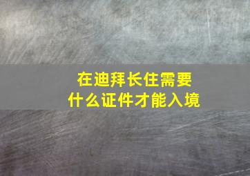 在迪拜长住需要什么证件才能入境