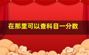 在那里可以查科目一分数