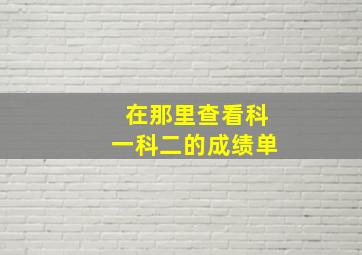 在那里查看科一科二的成绩单