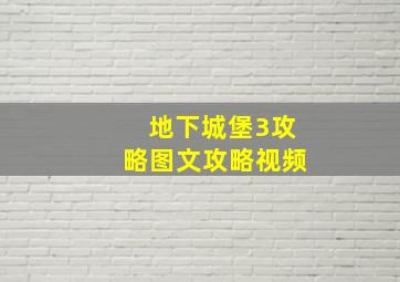 地下城堡3攻略图文攻略视频