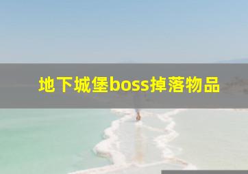 地下城堡boss掉落物品