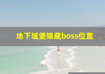 地下城堡隐藏boss位置