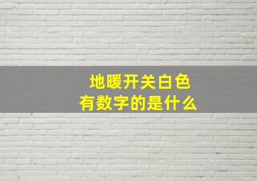 地暖开关白色有数字的是什么