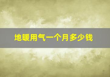 地暖用气一个月多少钱