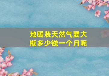 地暖装天然气要大概多少钱一个月呢