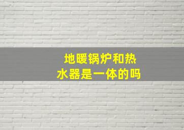 地暖锅炉和热水器是一体的吗