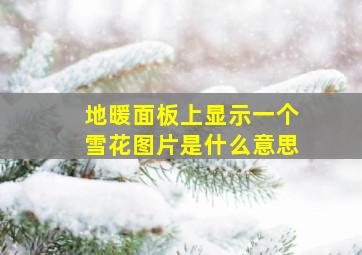 地暖面板上显示一个雪花图片是什么意思