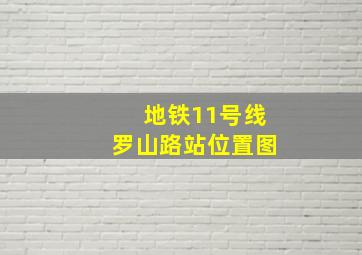 地铁11号线罗山路站位置图