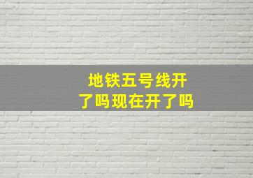 地铁五号线开了吗现在开了吗