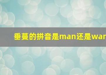 垂蔓的拼音是man还是wan