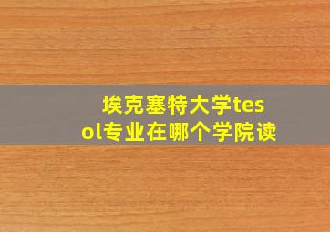 埃克塞特大学tesol专业在哪个学院读