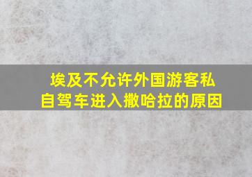 埃及不允许外国游客私自驾车进入撒哈拉的原因