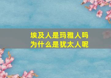 埃及人是玛雅人吗为什么是犹太人呢