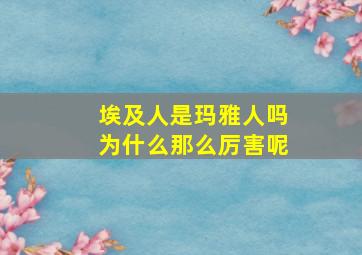 埃及人是玛雅人吗为什么那么厉害呢