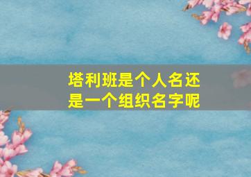 塔利班是个人名还是一个组织名字呢