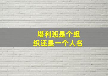 塔利班是个组织还是一个人名