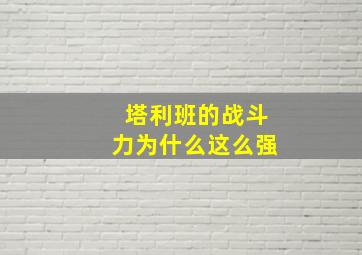 塔利班的战斗力为什么这么强