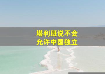 塔利班说不会允许中国独立