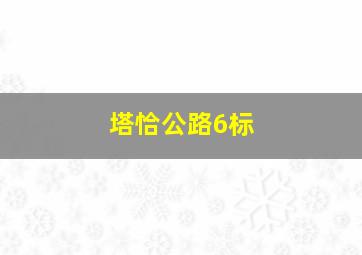 塔恰公路6标