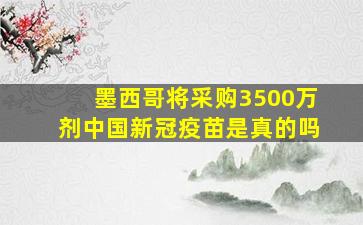 墨西哥将采购3500万剂中国新冠疫苗是真的吗