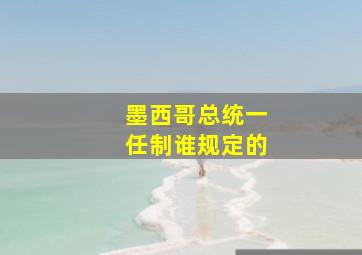 墨西哥总统一任制谁规定的