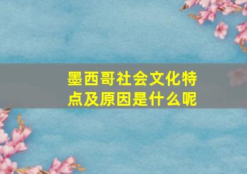 墨西哥社会文化特点及原因是什么呢