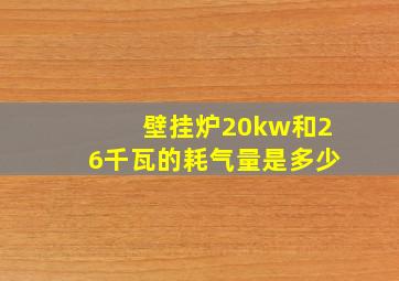 壁挂炉20kw和26千瓦的耗气量是多少