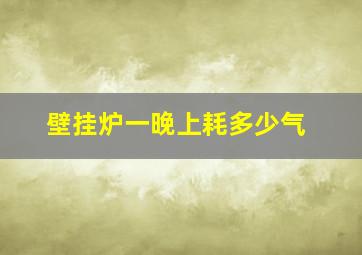 壁挂炉一晚上耗多少气