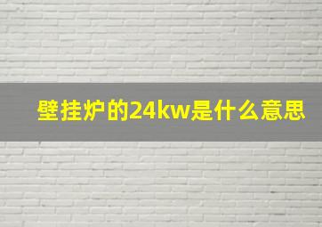 壁挂炉的24kw是什么意思