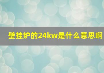 壁挂炉的24kw是什么意思啊