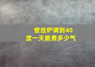 壁挂炉调到40度一天能费多少气