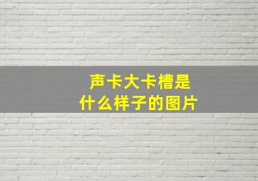 声卡大卡槽是什么样子的图片