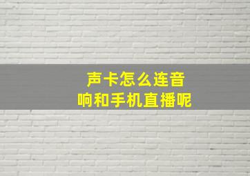 声卡怎么连音响和手机直播呢