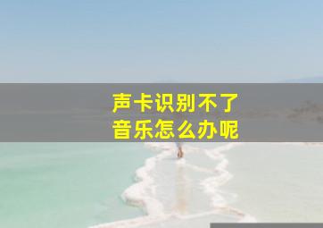 声卡识别不了音乐怎么办呢