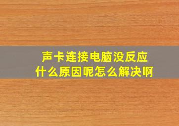 声卡连接电脑没反应什么原因呢怎么解决啊