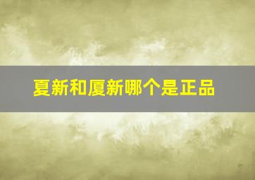 夏新和厦新哪个是正品