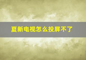 夏新电视怎么投屏不了