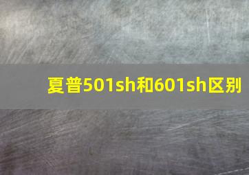 夏普501sh和601sh区别