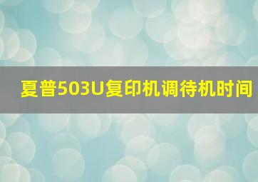 夏普503U复印机调待机时间