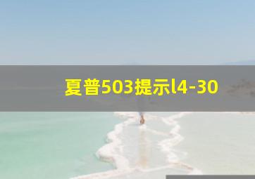 夏普503提示l4-30