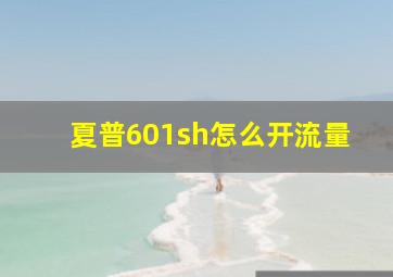 夏普601sh怎么开流量